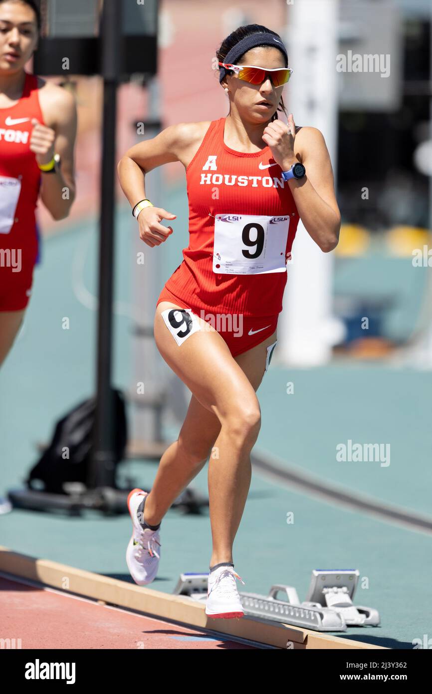 Daniela Castillo of Houston runs the 1500m in 4:51.94, Saturday, April 9, 2022, in Baton Rouge, Louisiana. (Kirk Meche/Image of Sport) Stock Photo