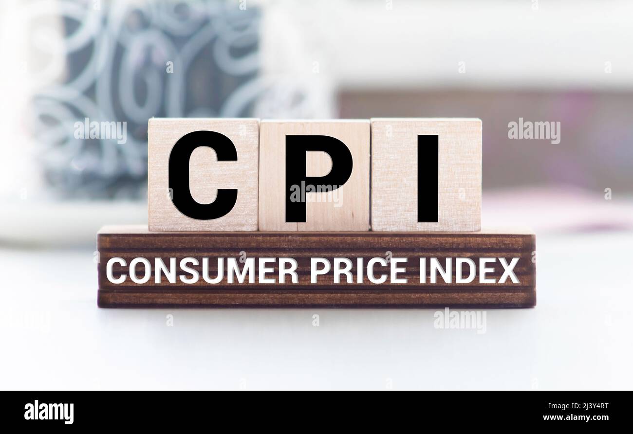 CPI Consumer Price Index definition acronym on blue Stock Photo Alamy