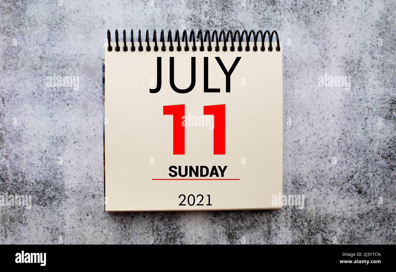 Reminder World Population Day in calendar with pen. July 11. Stock Photo