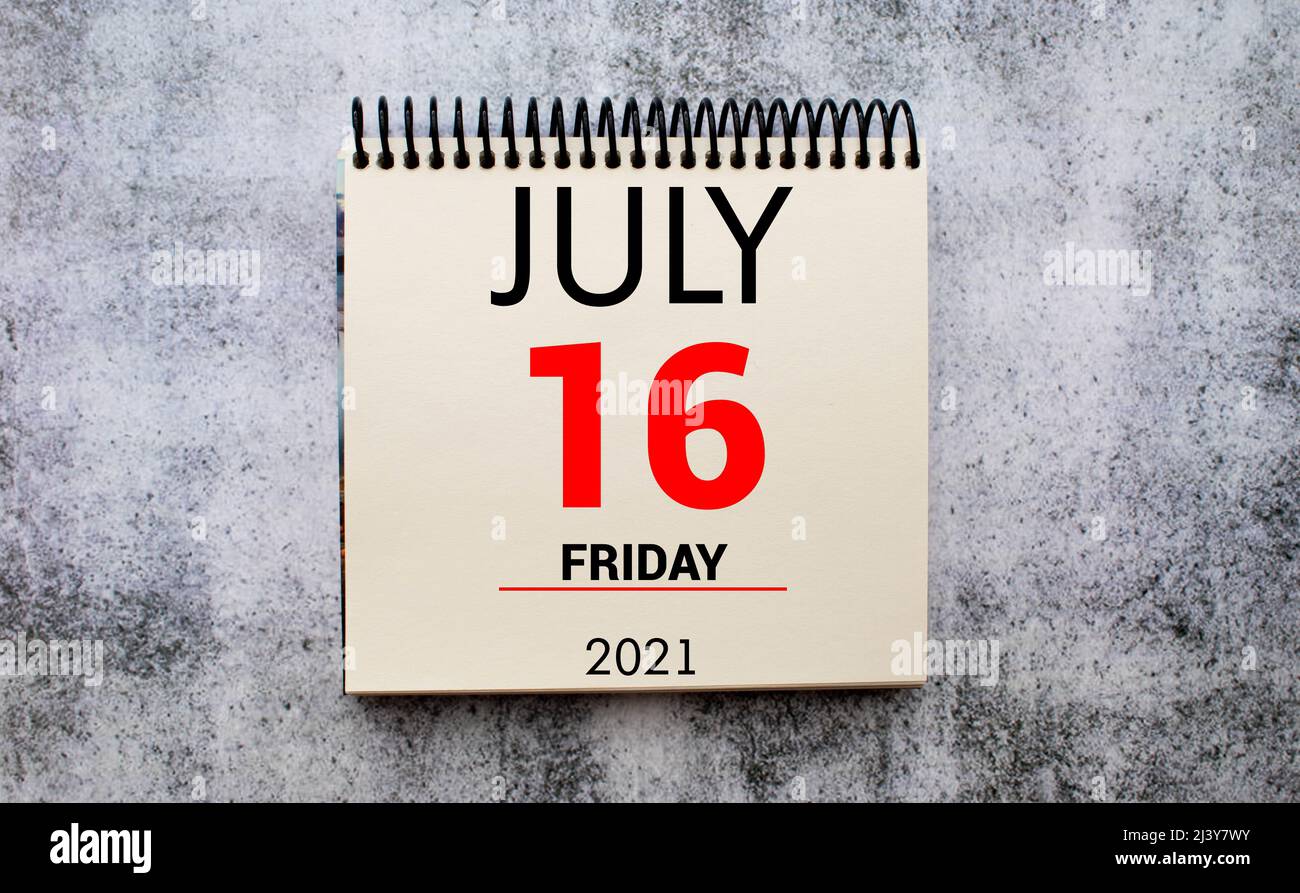 July 16 Calendar. Part of a set Stock Photo Alamy