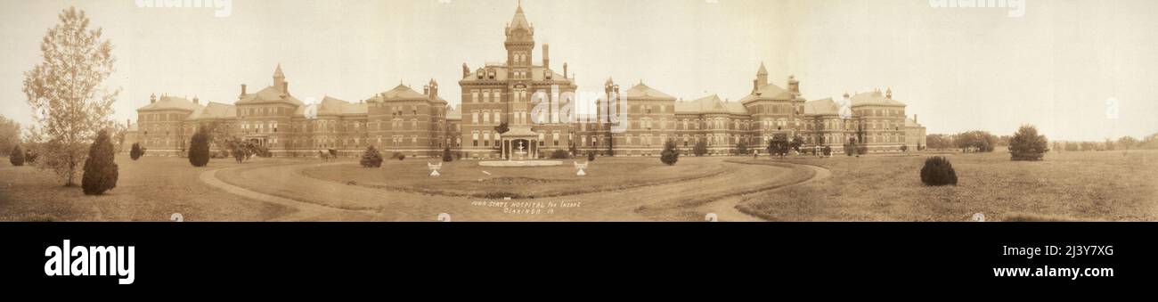 Iowa State Hospital for Insane, Clarinda, IA, circa 1908 Stock Photo