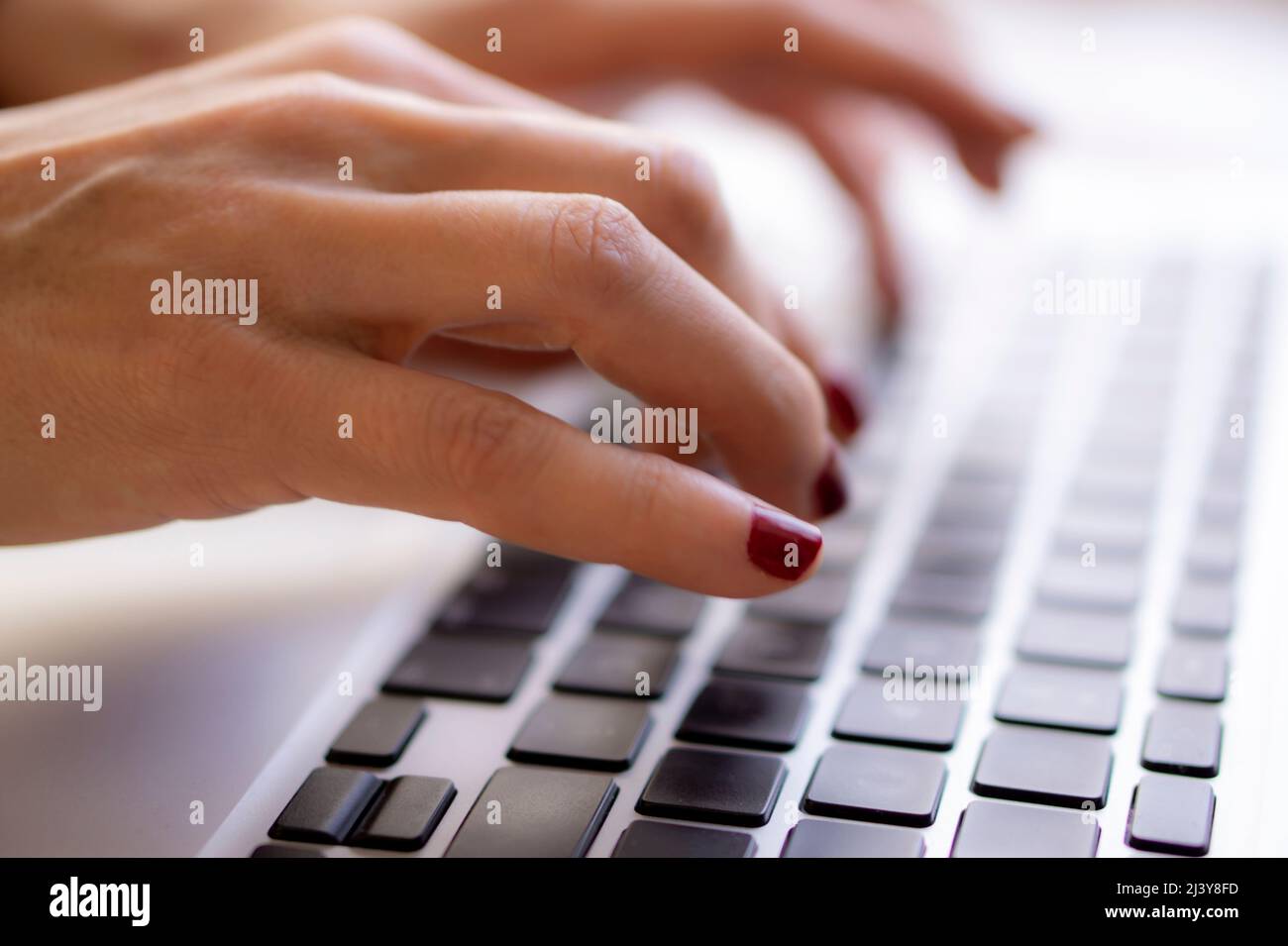 typing on a computer keyboard Stock Photo Alamy