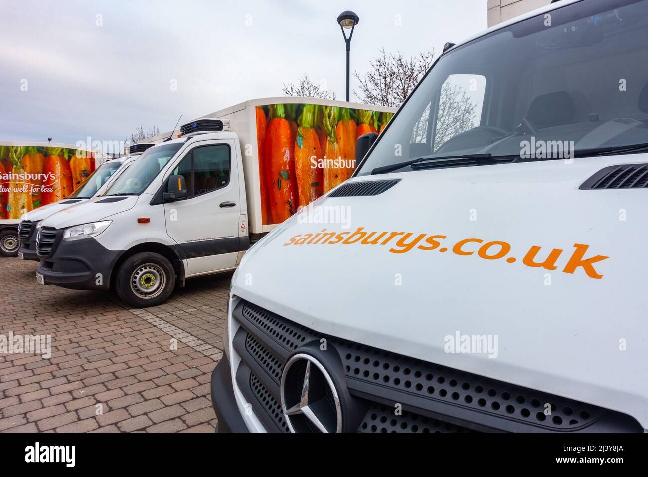 Sainsbury's supermarket delivery vans used for home delivery of