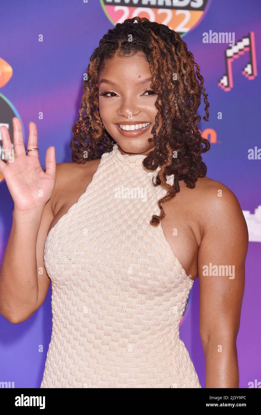 SANTA MONICA, CA - APRIL 09: Halle Bailey attends the 2022 Nickelodeon