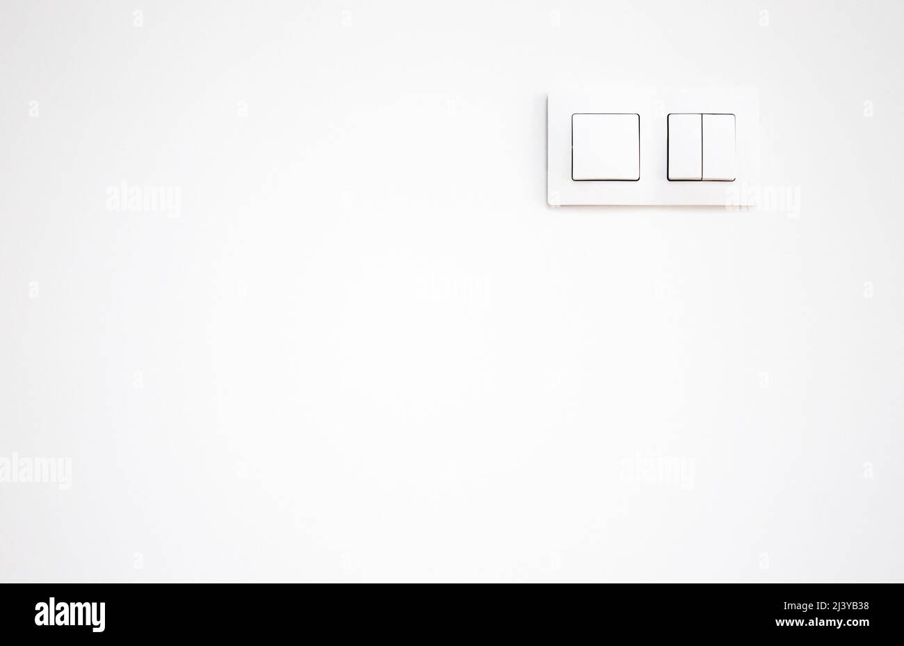 White light switch on white wall Concept On Off Stock Photo - Alamy