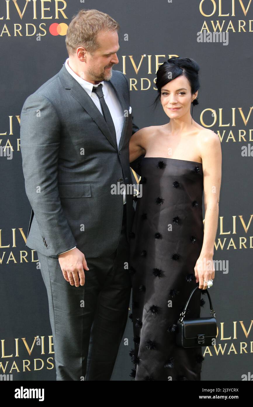 David Harbour and Lily Allen, Olivier Awards, Royal Albert Hall, London