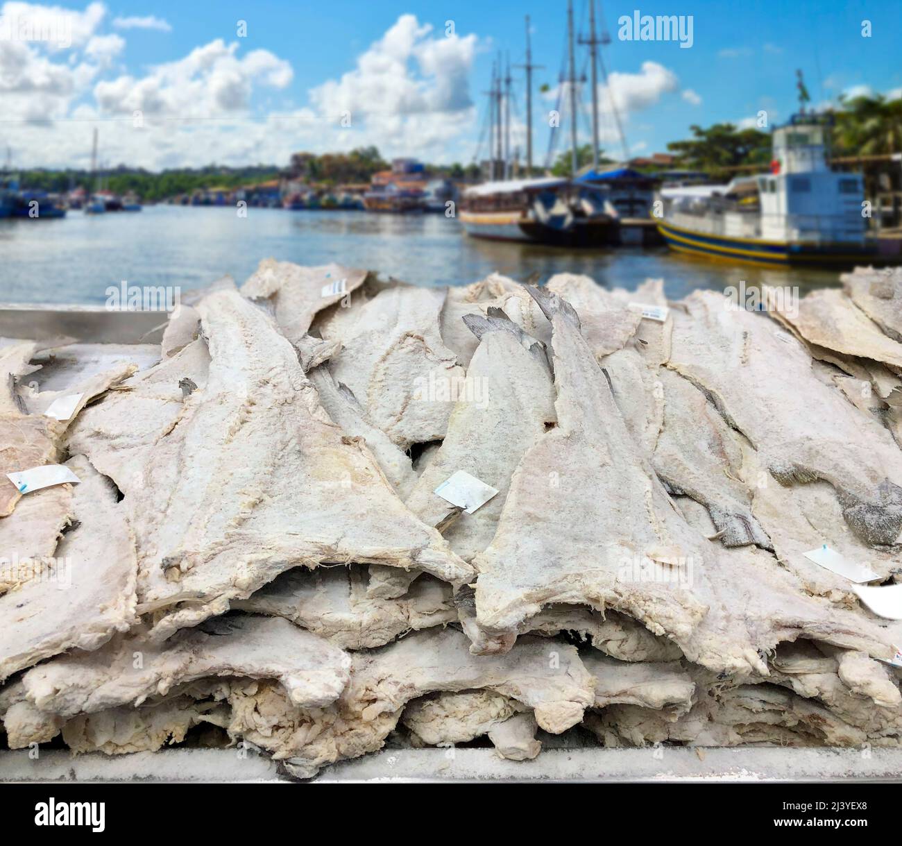 Salted cod in the harbor, fish market Stock Photo Alamy