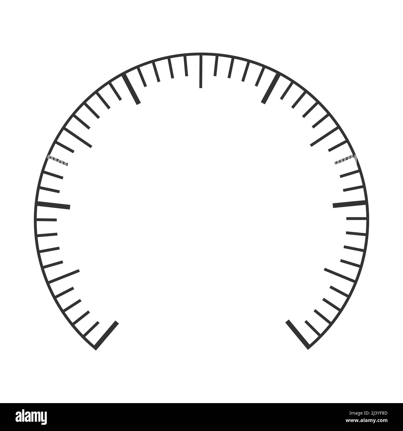 Pressure meter, speedometer, tonometer, thermometer, manometer, barometer, navigator or indicator scale. Measuring dashboard chart template isolated on white background. Vector graphic illustration Stock Vector