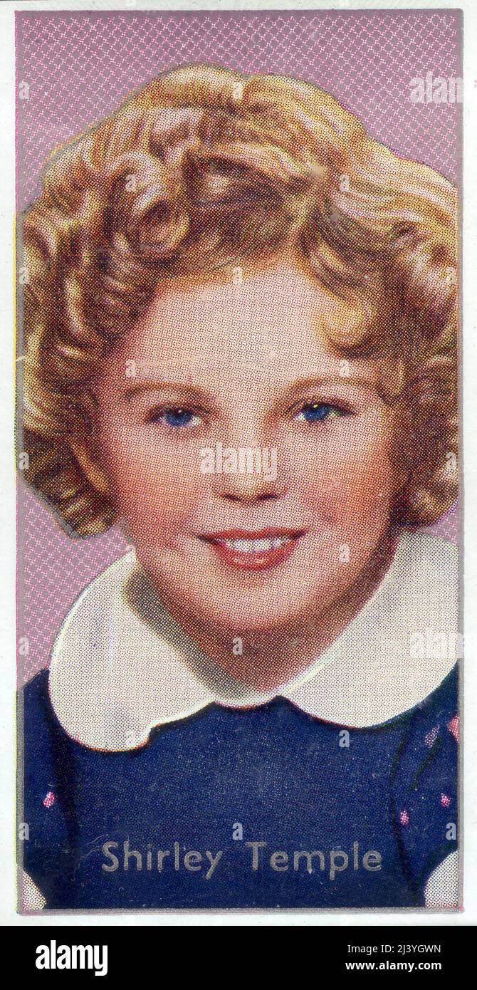 Collectible tobacco card depicting child film star Shirley Temple