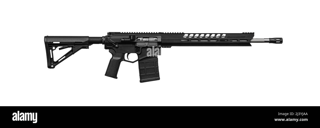 Modern automatic rifle isolated on white background. Weapons for police ...