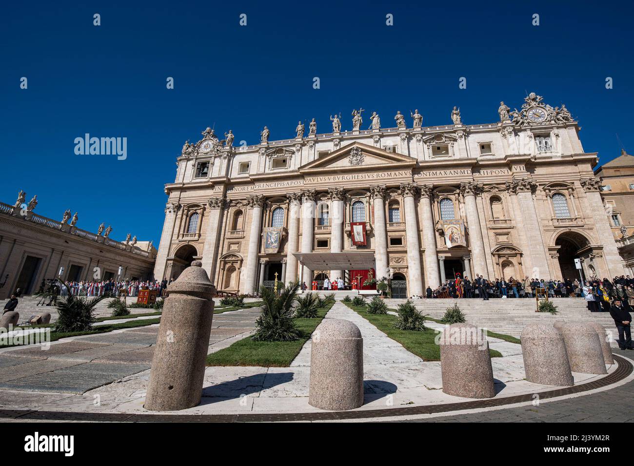 General View Of St Peter Basilica Pope Francis Leads The Palm Sunday