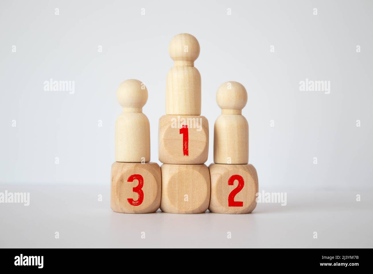 Sport. Wooden podium with white numbers on a white background Stock Photo