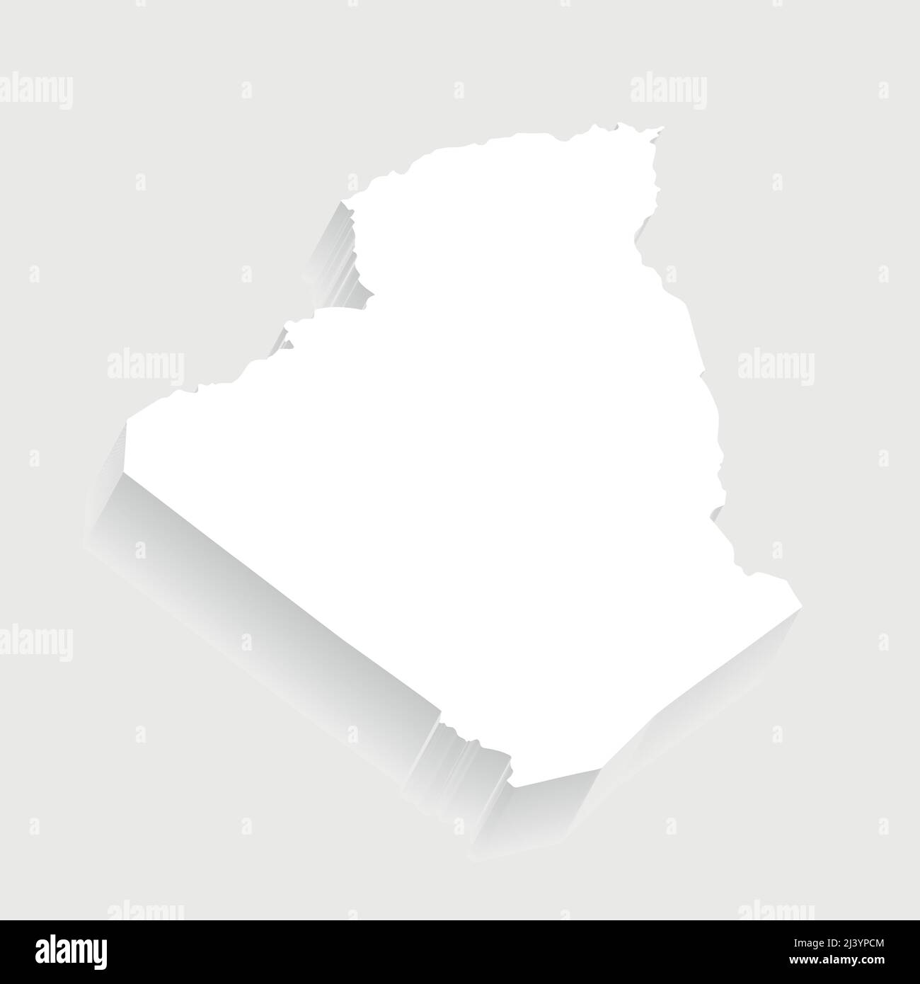 White Algeria map on gray background, vector, illustration, eps 10 file Stock Vector