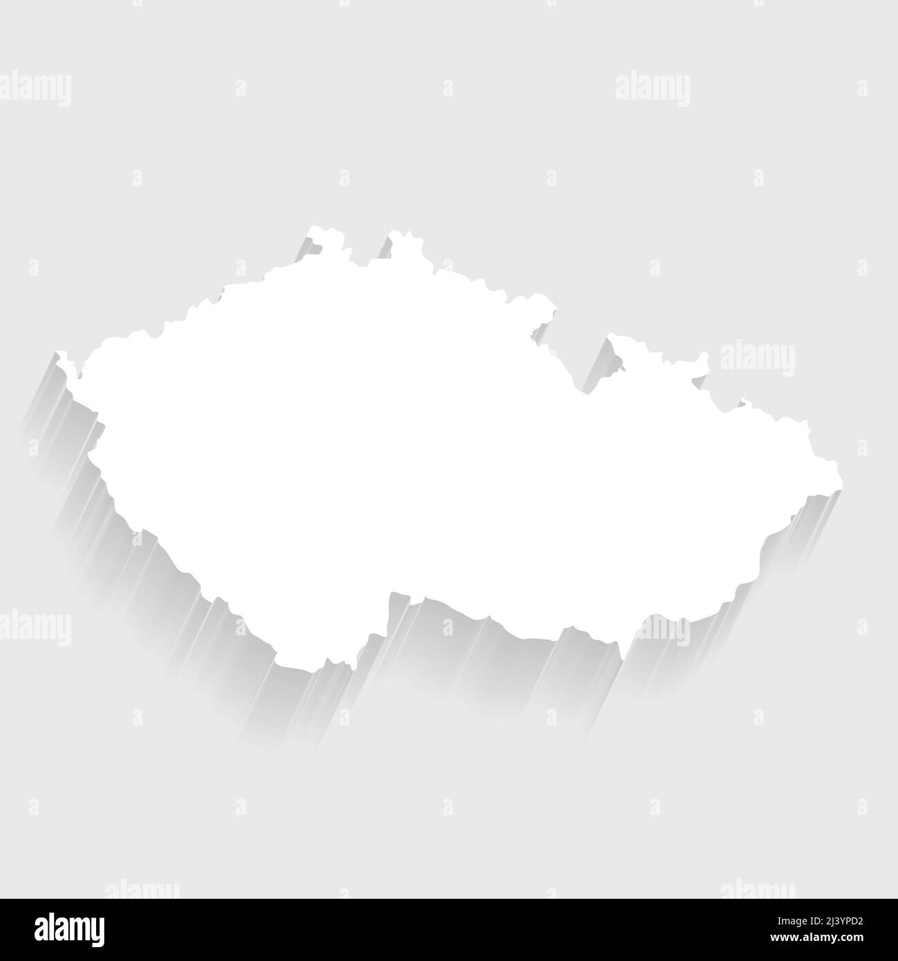 White Czech Republic map on gray background, vector, illustration, eps 10 file Stock Vector
