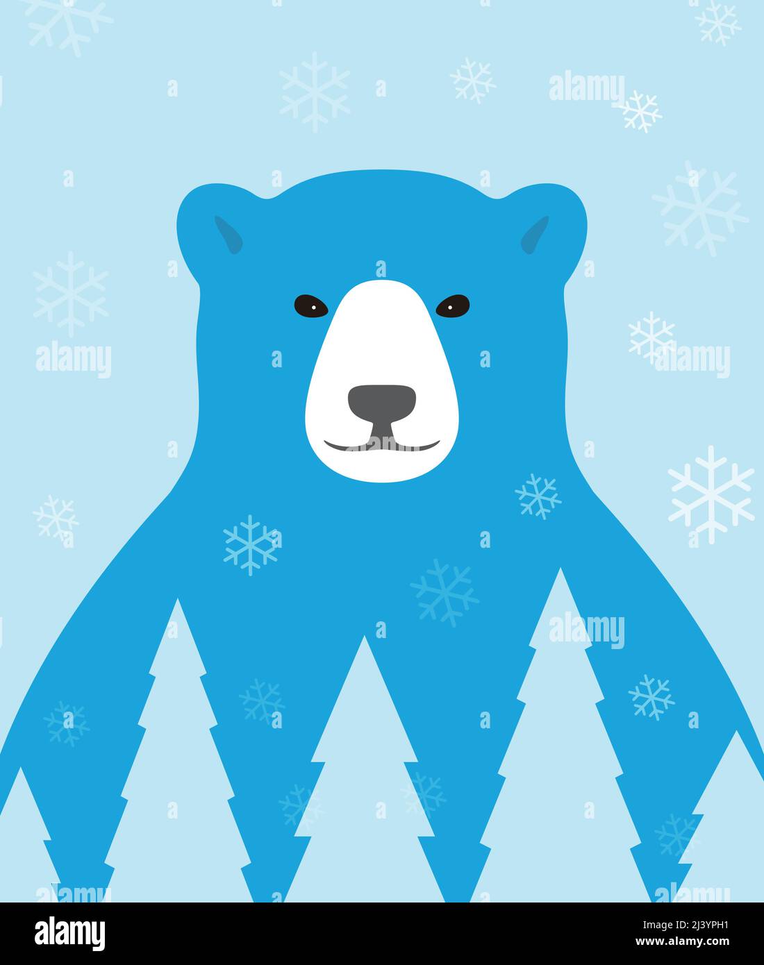 Polar bear with trees and snowflake Stock Vector Image & Art Alamy