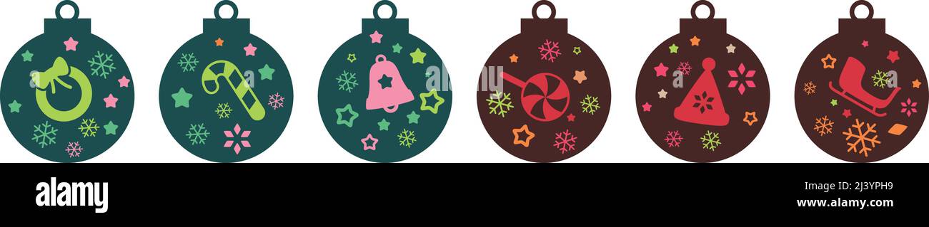 Christmas ball pattern, vector illustration Stock Vector