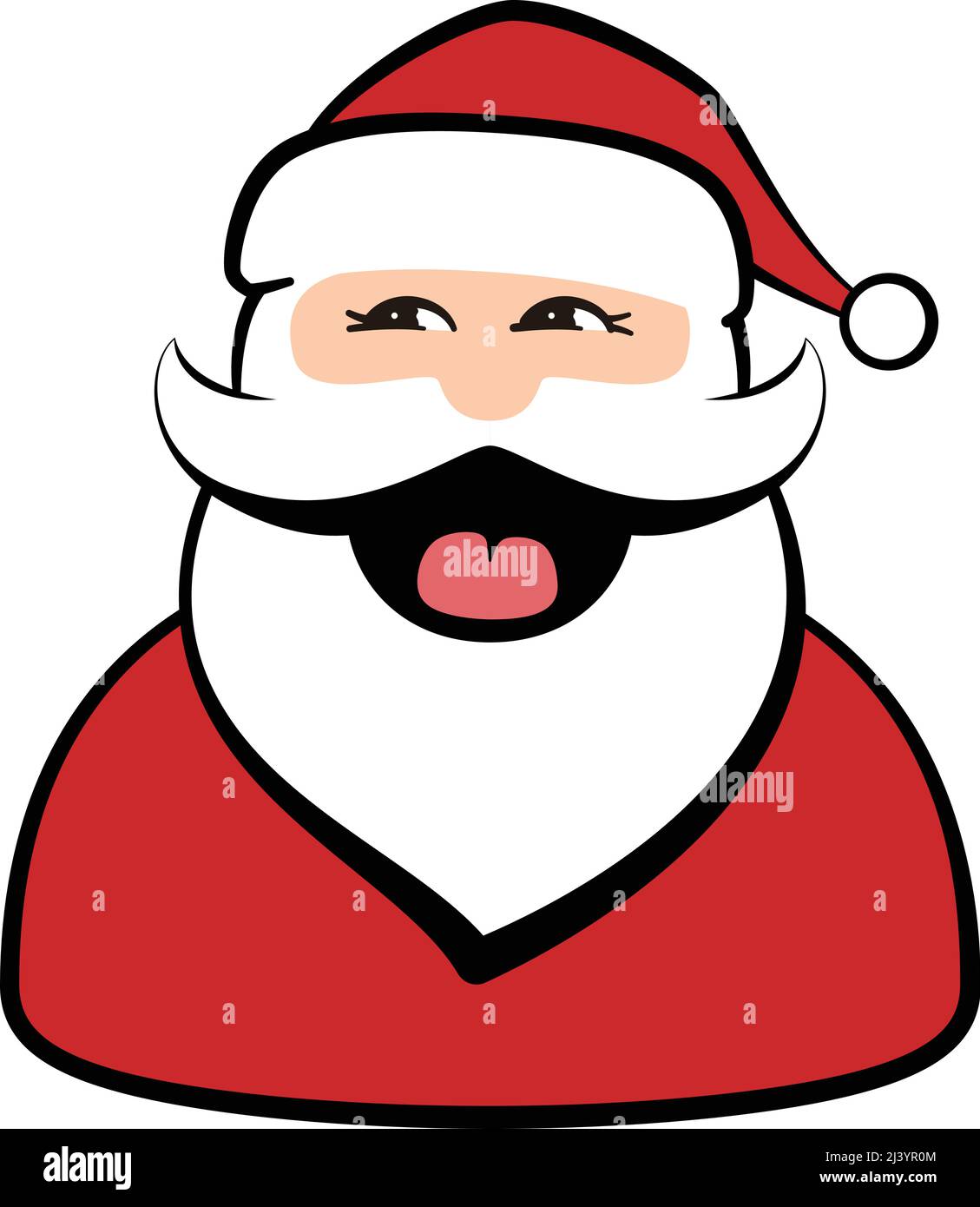 Merry Christmas concept with Christmas hat and Santa white beard Stock Vector