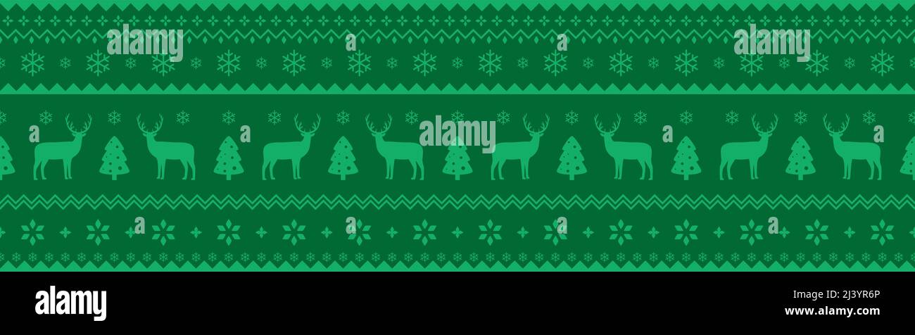 Cute deer on the knitting pattern, nordic seamless Christmas pattern ...