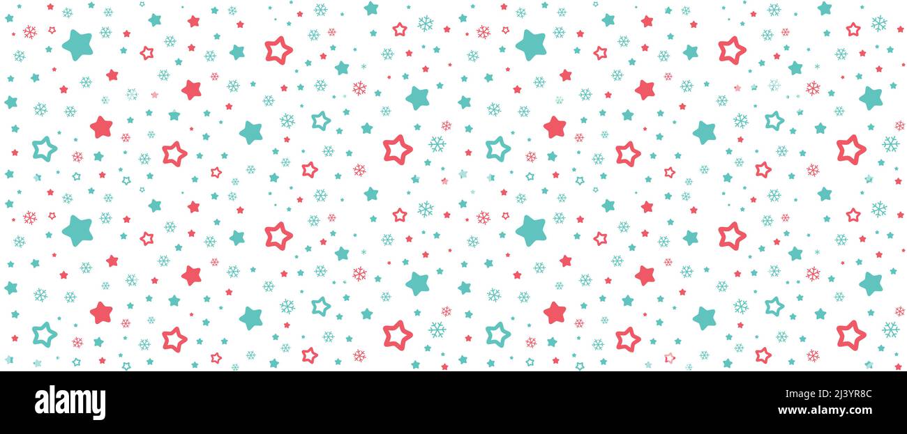 Seamless of snowflake and star, vector illustration background Stock ...
