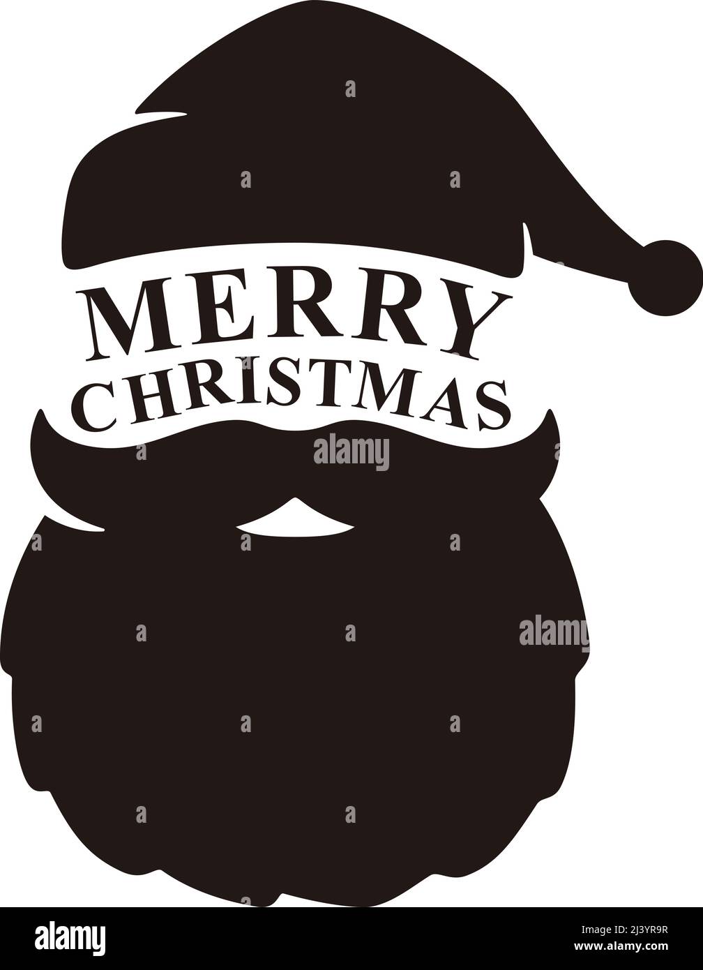 Merry Christmas concept with Christmas hat and Santa white beard Stock Vector