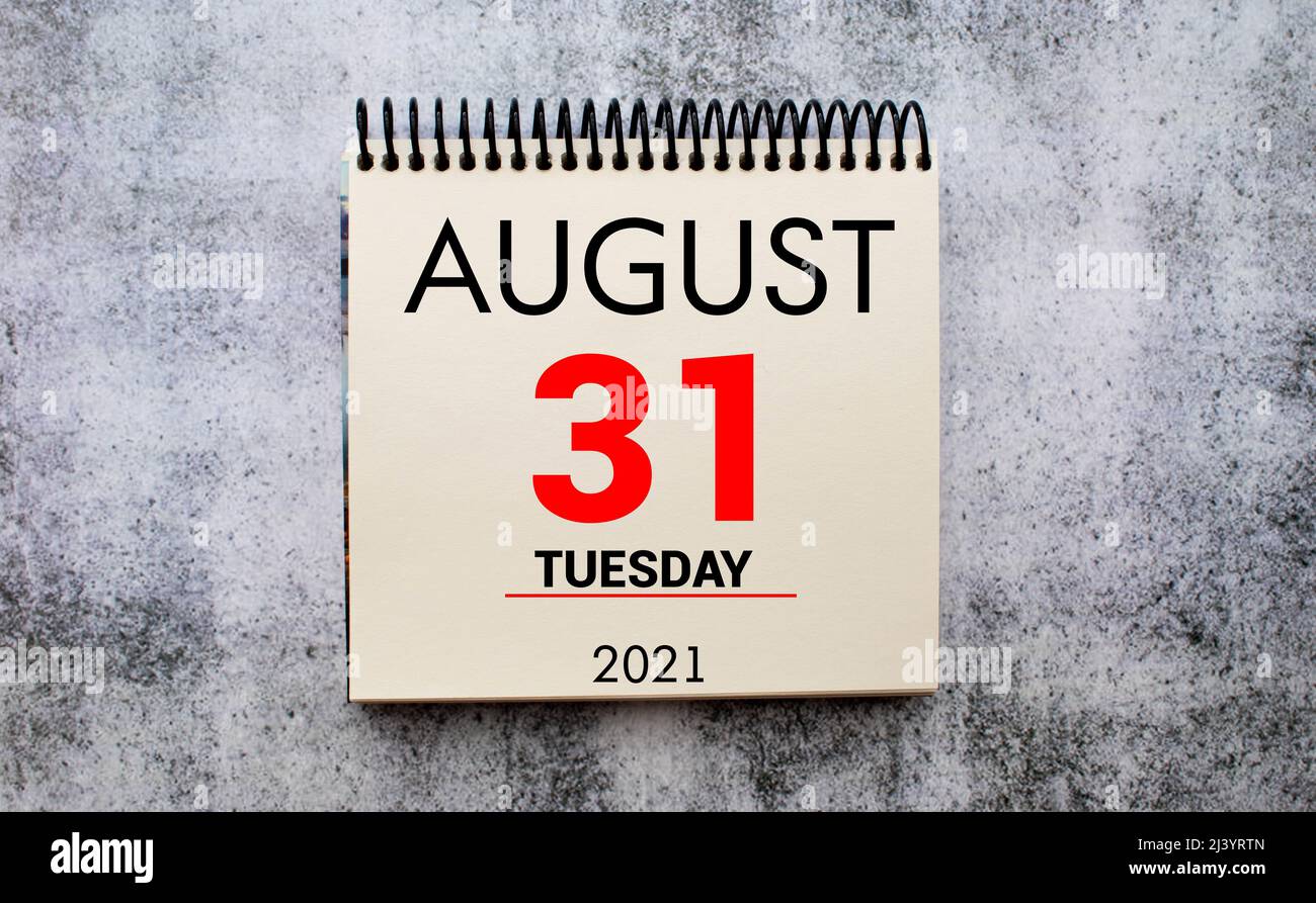 Concept image of August 31 Calendar Day with empty space for text Stock Photo - Alamy
