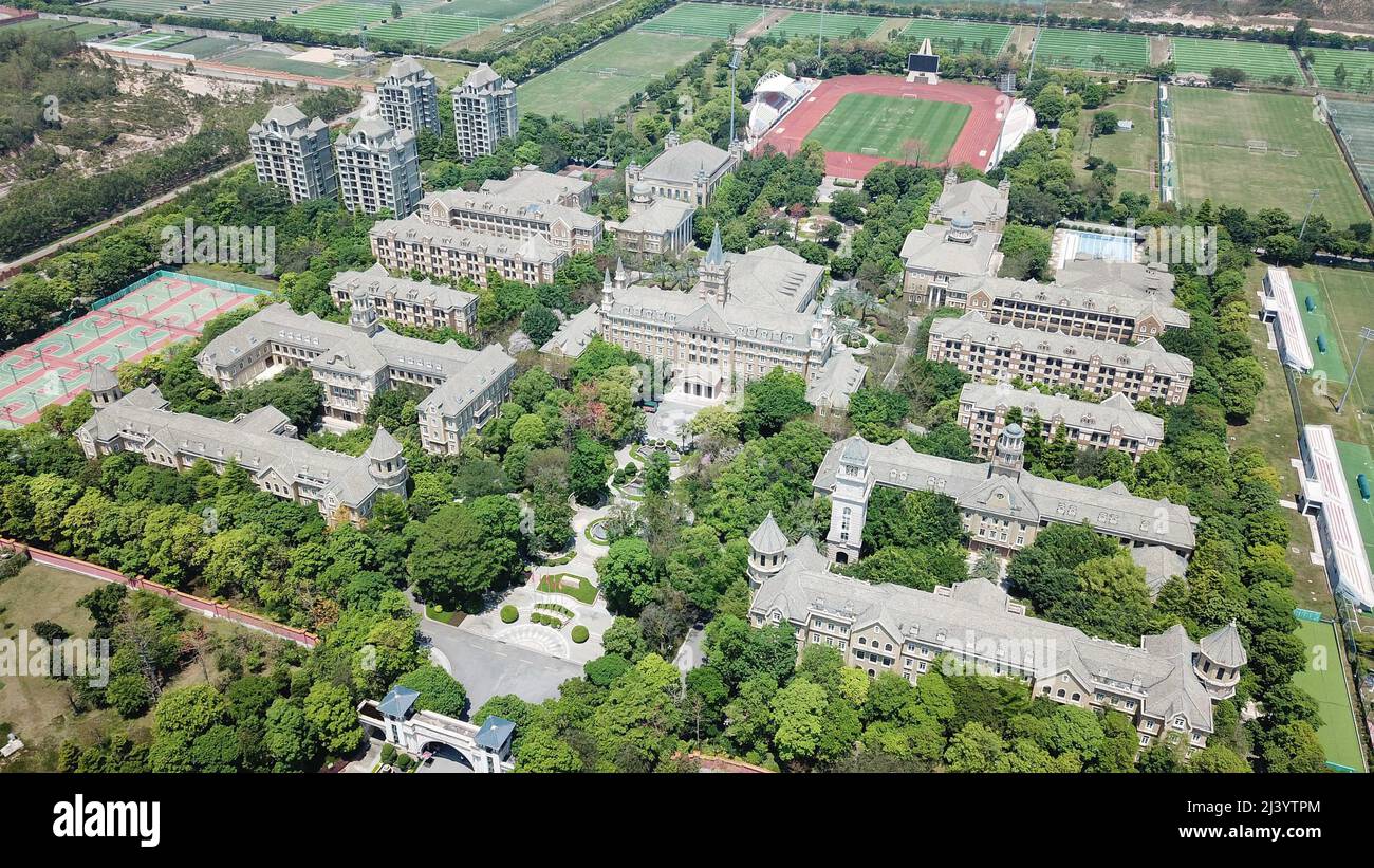 GUANGZHOU, CHINA APRIL 10, 2022 A aerial view of evergrande