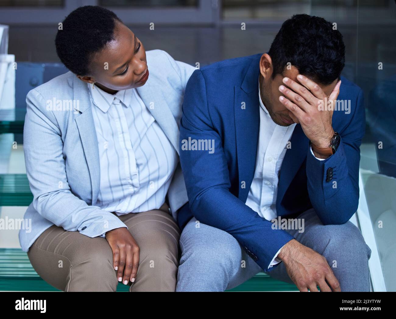 Man woman sad office side by side hi-res stock photography and images ...