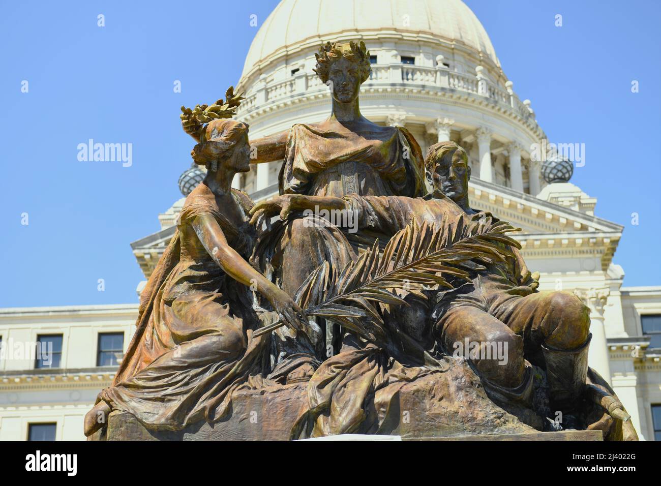 Statue honoring the Confederate wives, mothers' sisters and daughters from the State of Mississippi. Stock Photo