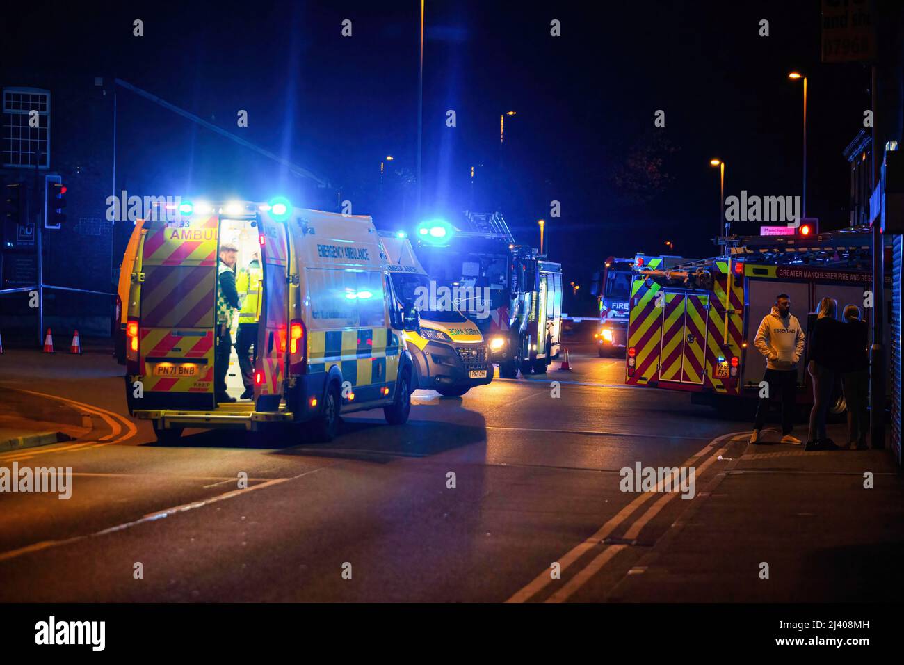 Middleton, UK. 10th Apr, 2022. Some of the vehicles deployed at the