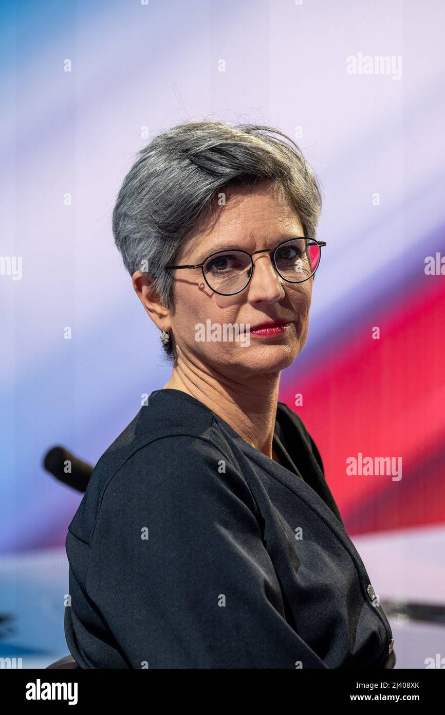 French politician Sandrine Rousseau seen on the set of presidential ...
