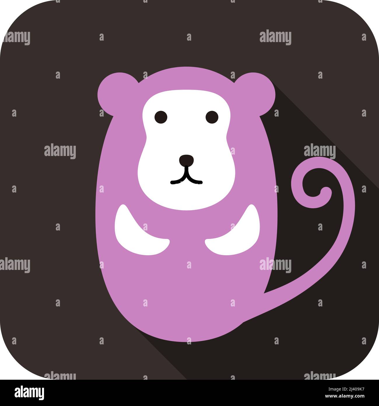 Cute monkey face and body flat design, vector Stock Vector Image & Art ...