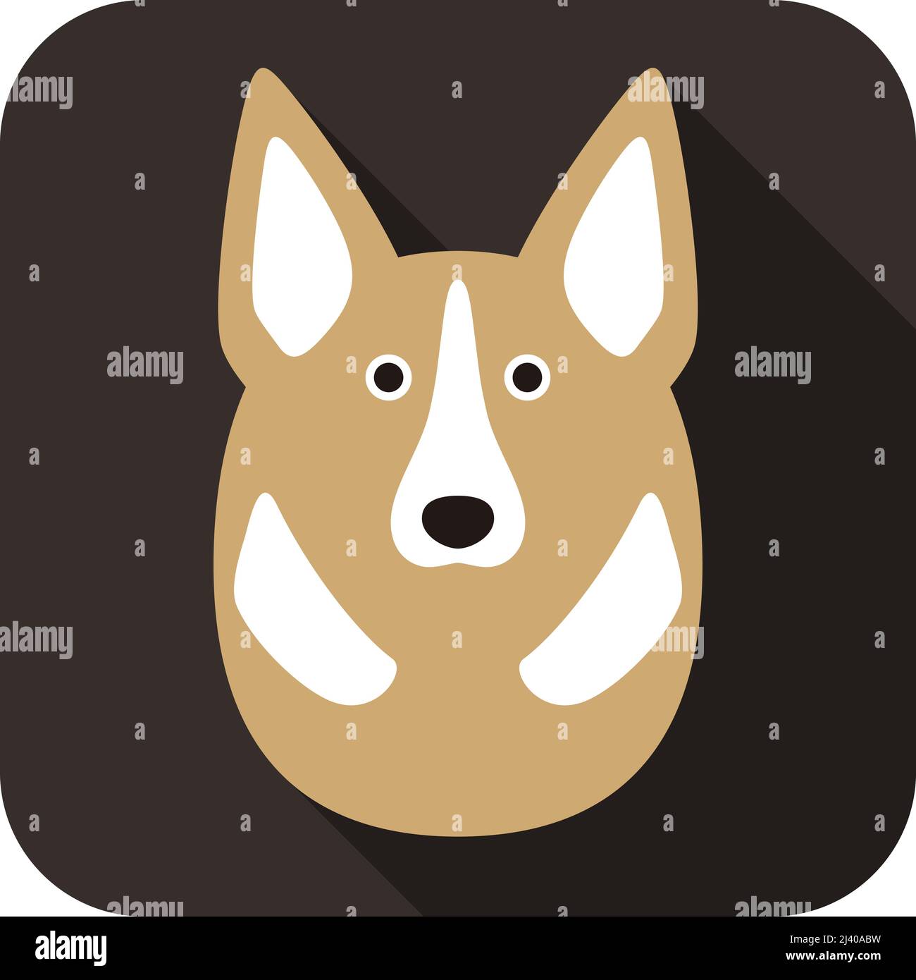 cute dog face and body flat design, vector Stock Vector Image & Art - Alamy
