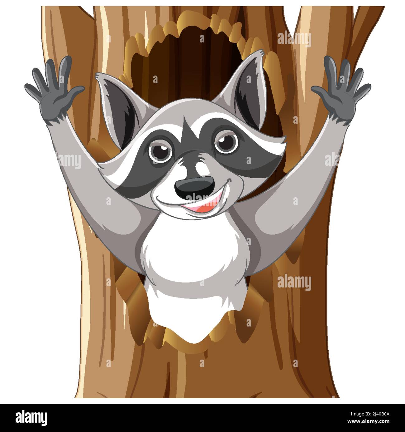 Raccoon with happy face illustration Stock Vector Image & Art - Alamy