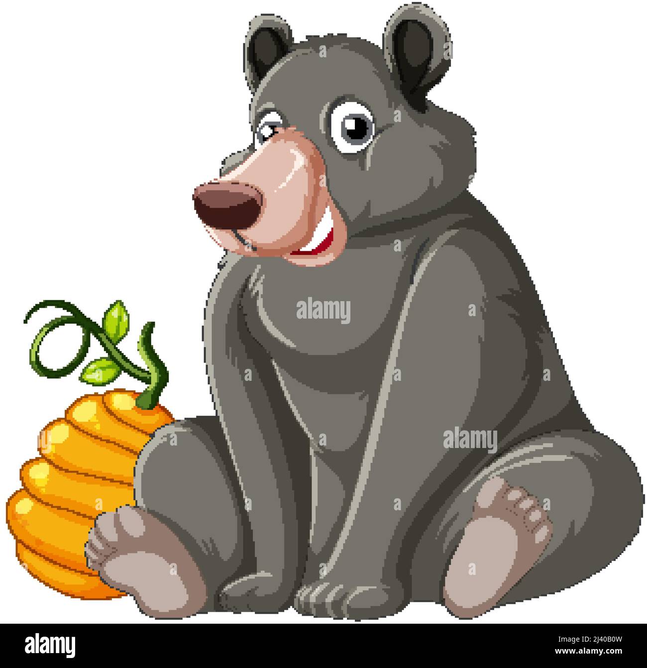 A big black brown bear on white background illustration Stock Vector ...