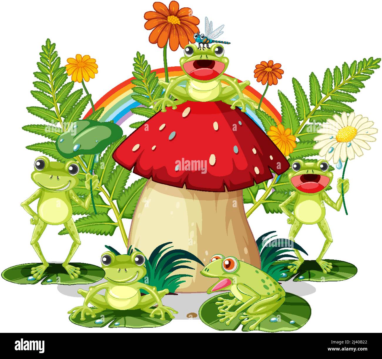 Frog living in nature illustration Stock Vector Image & Art - Alamy