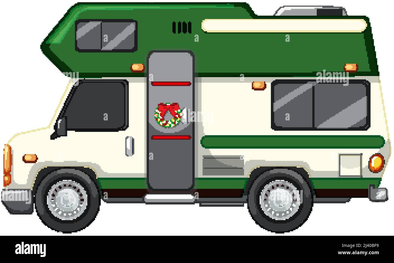 Campervan or motorhome on white background illustration Stock Vector ...