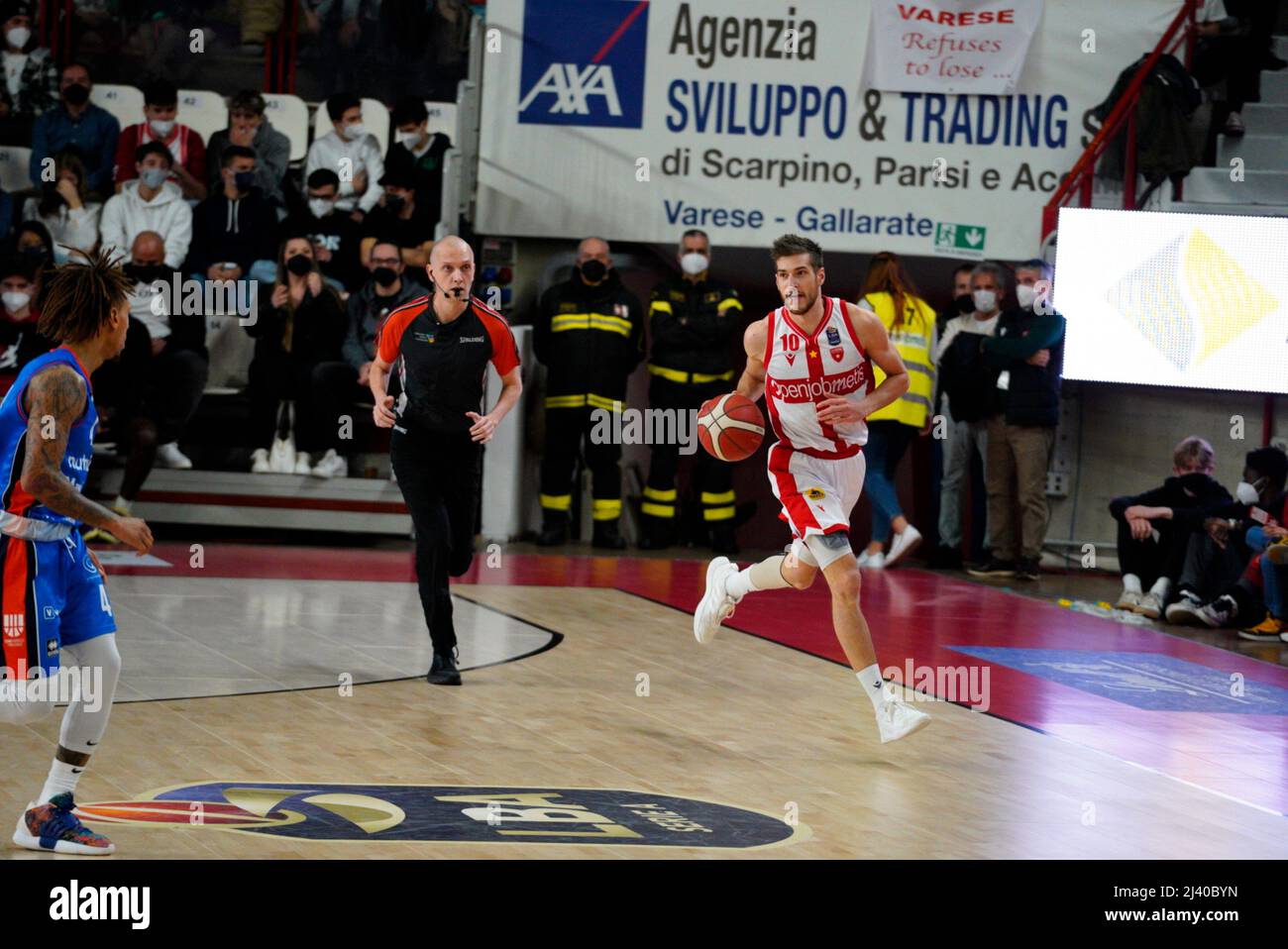 Varese, Italy. 10th Apr, 2022. De Nicolao during Openjobmetis Varese vs