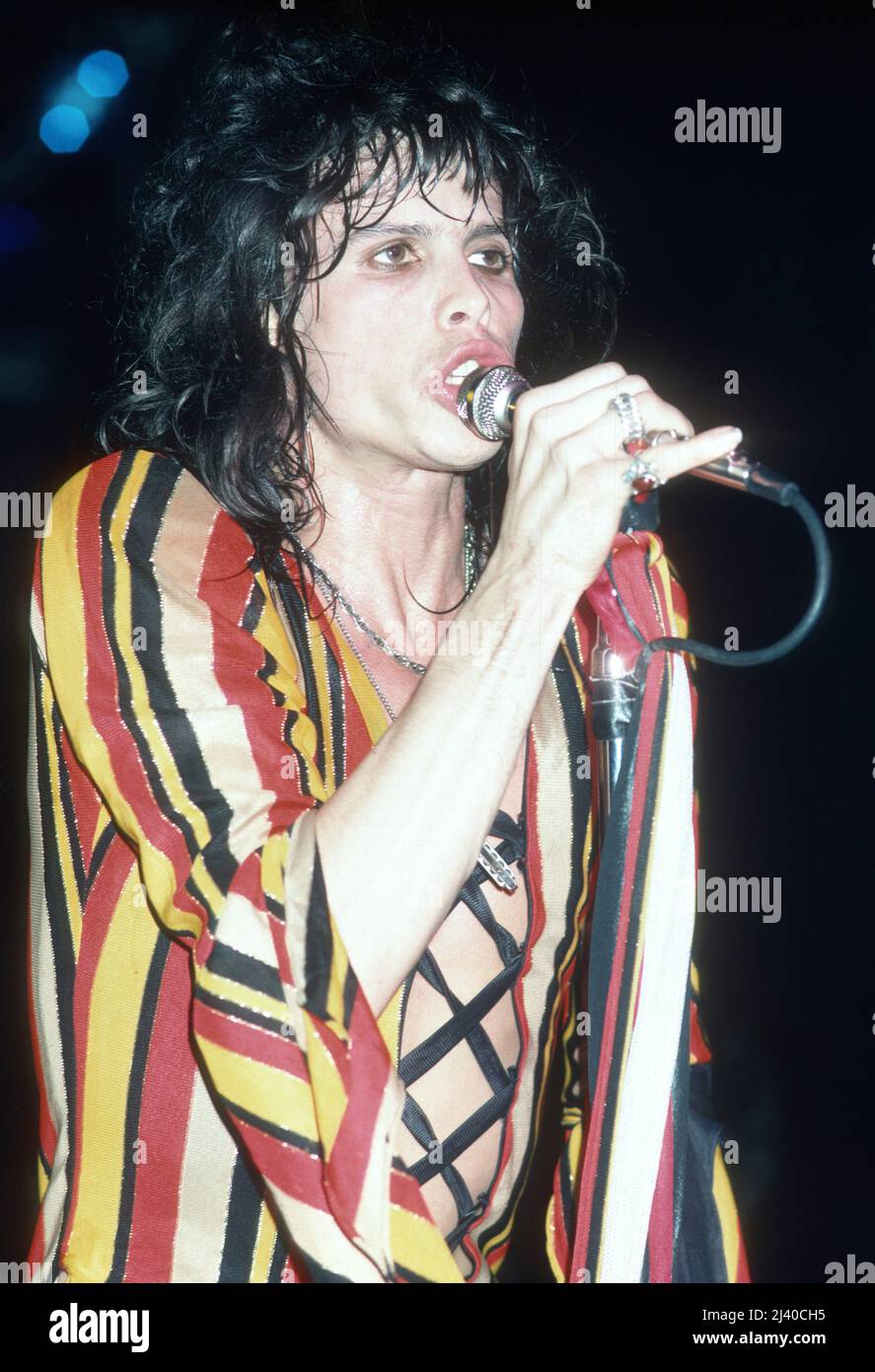 Aerosmith in concert in 1975 Credit: Jeffrey Mayer / Rock Negatives /  MediaPunch Steven Tyler Stock Photo - Alamy