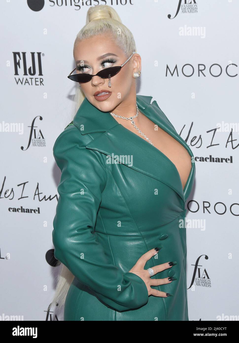 Christina Aguilera arrives at The Daily Front Row's 6th Annual Fashion