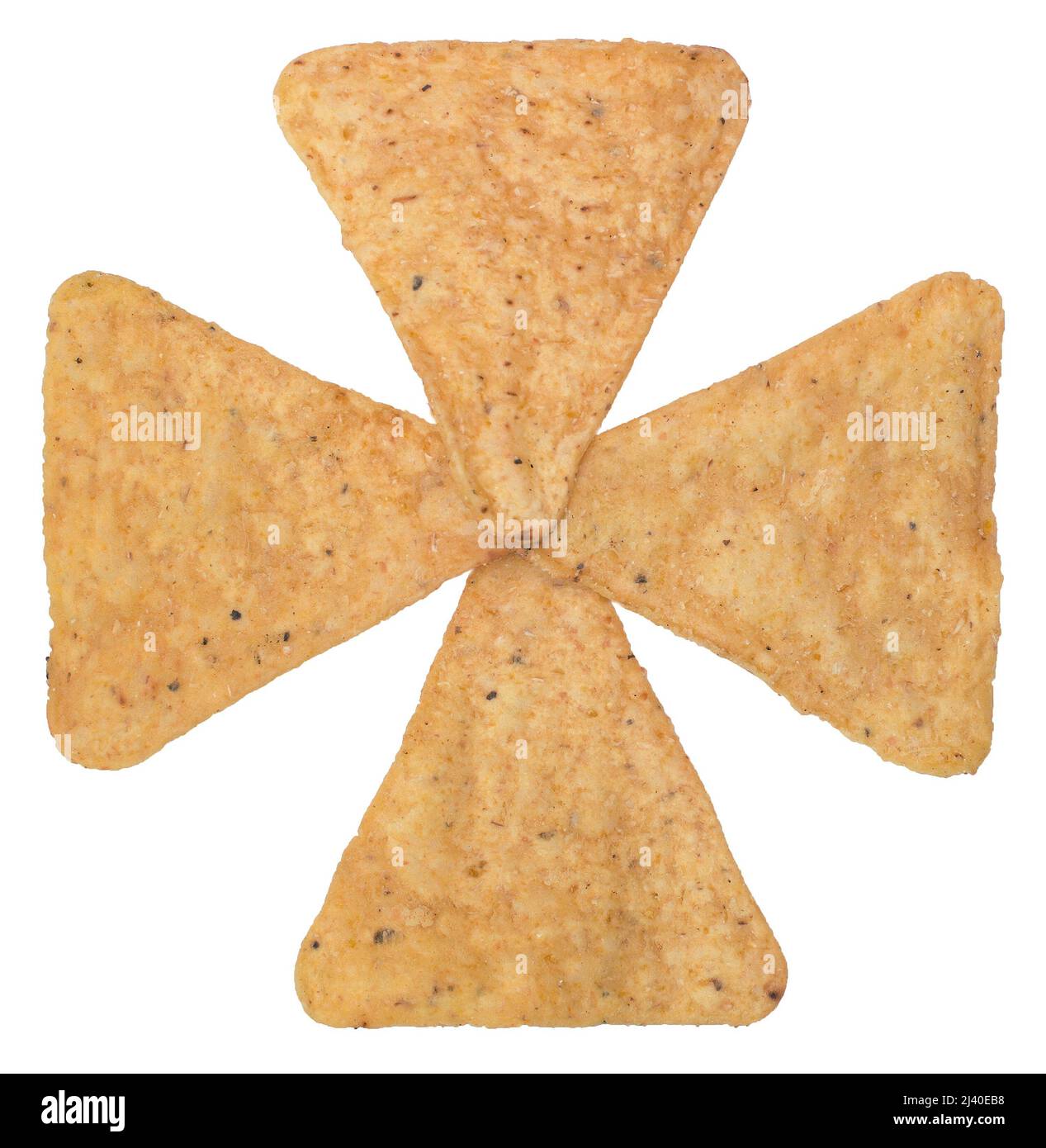floral potato chips on white Stock Photo