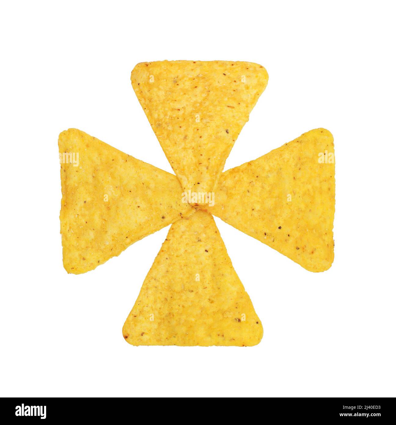 floral potato chips on white Stock Photo