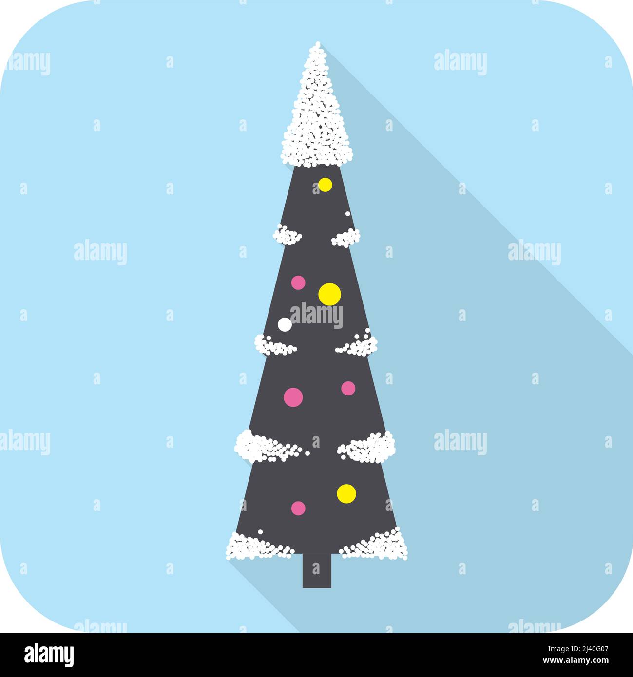 Christmas tree, snow on the branch, vector Stock Vector