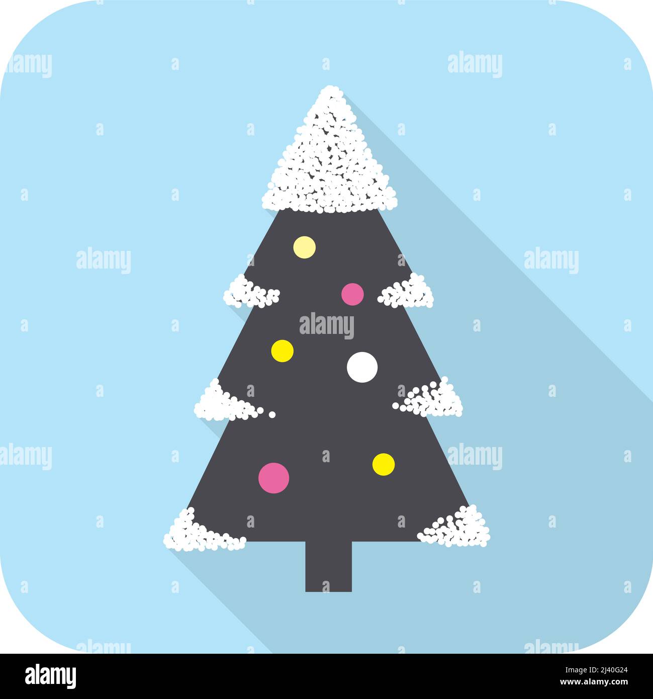 Christmas tree, snow on the branch, vector Stock Vector