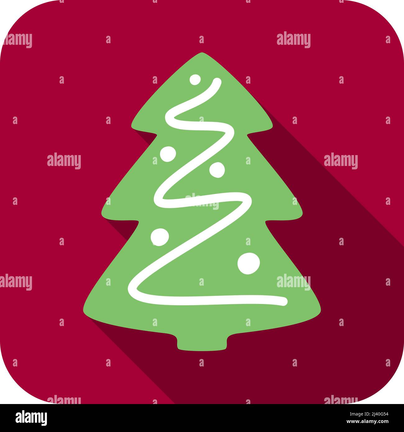 Christmas tree, snow on the branch, vector Stock Vector