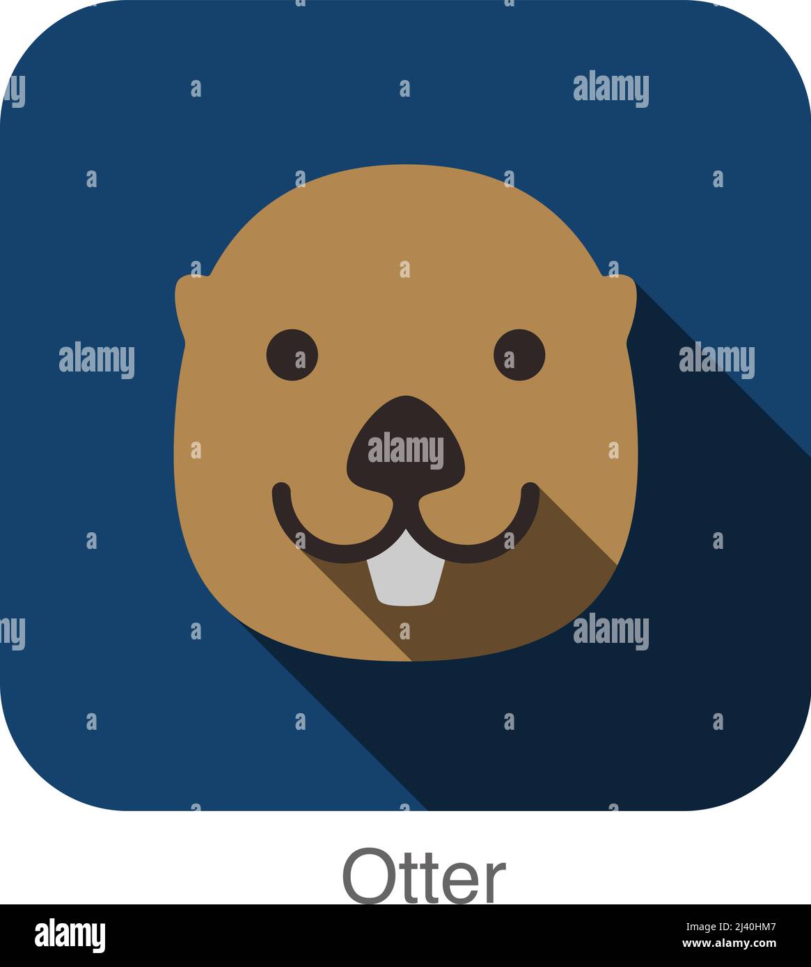 Otter animal face flat design Stock Vector
