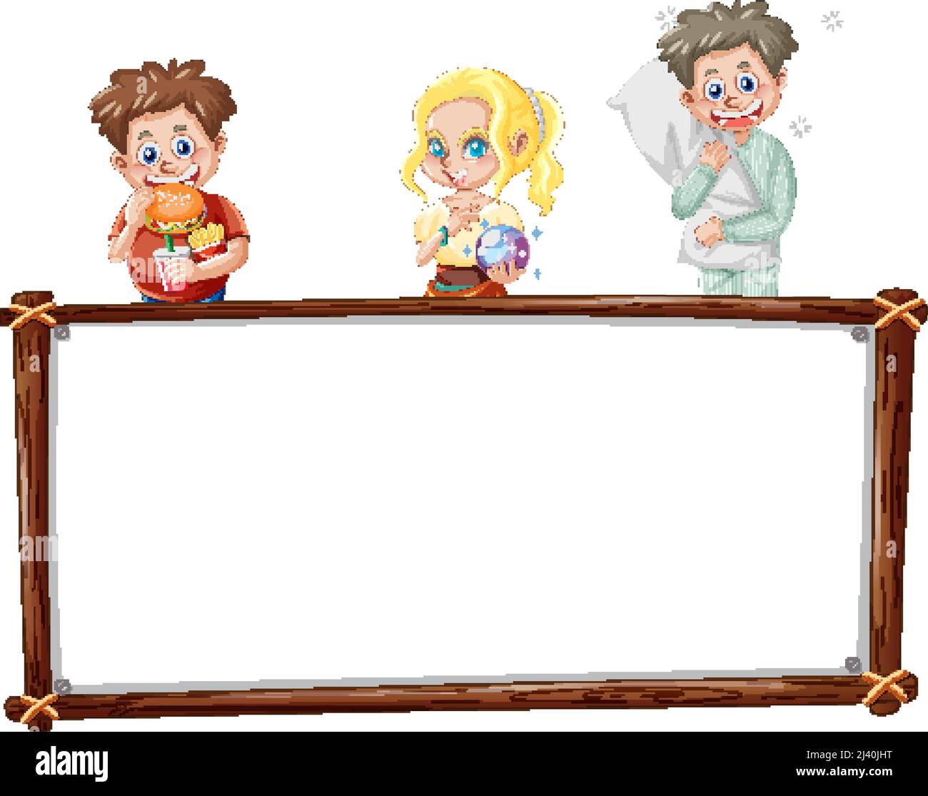 Board template with happy kids illustration Stock Vector Image & Art ...