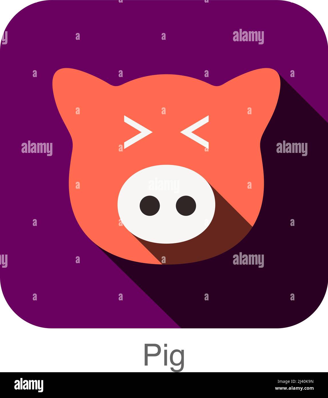 pig face flat icon design. Animal icons series Stock Vector Image & Art ...