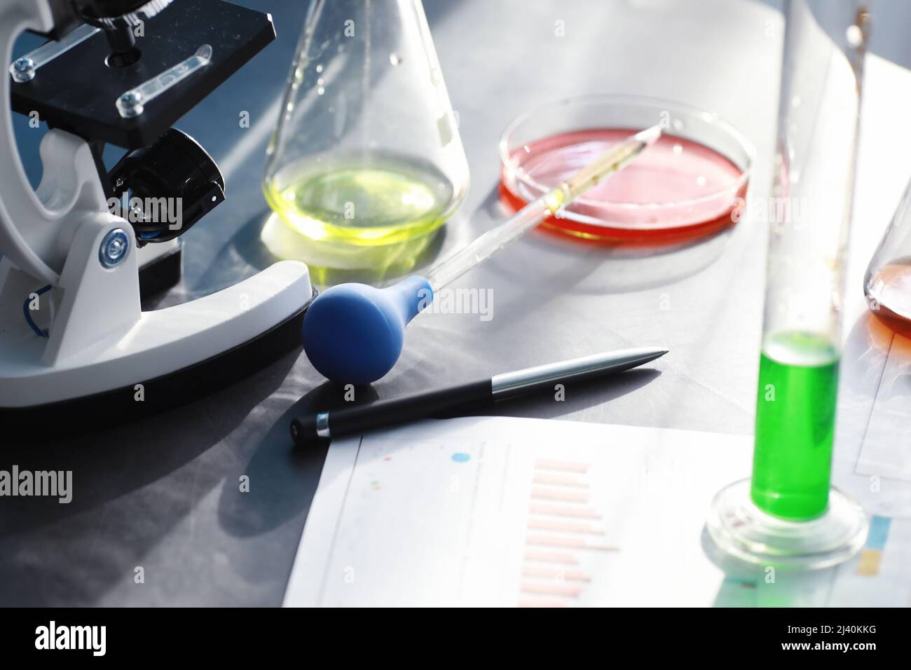 Laboratory research. Drug testing. Chemical experiments in the