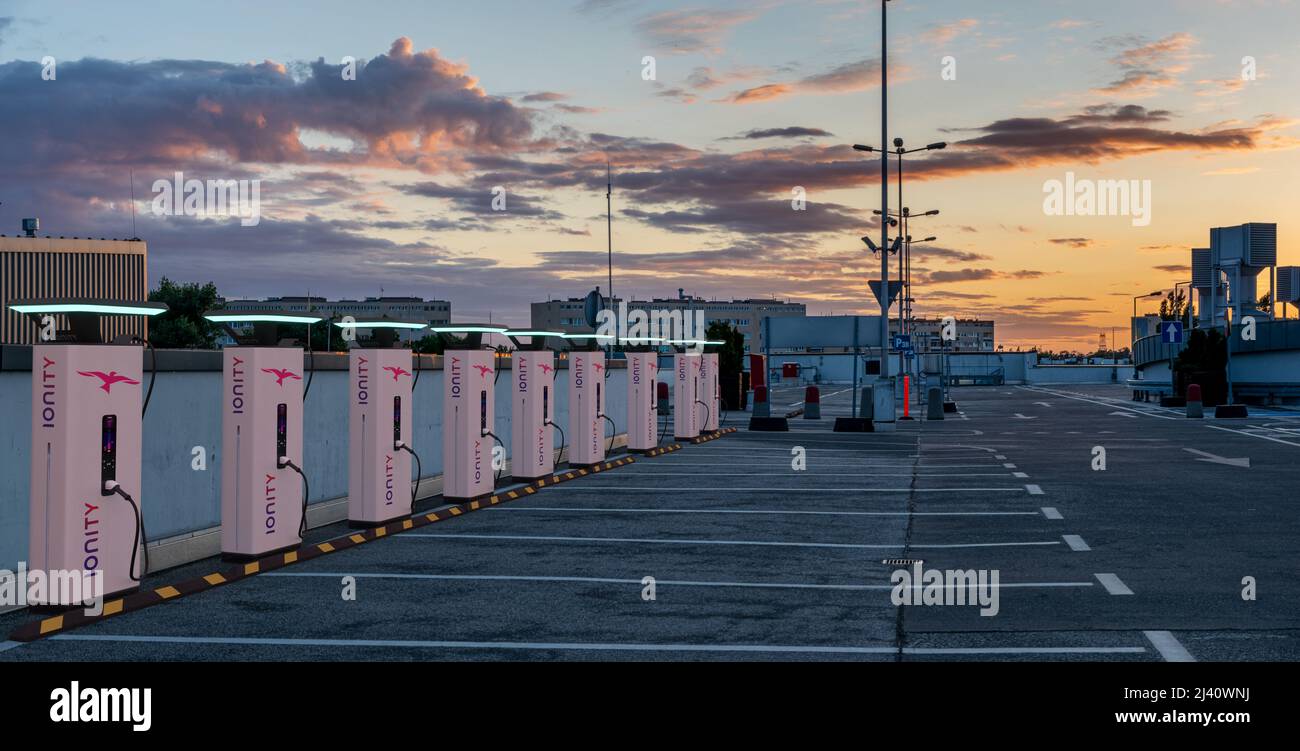 IONITY Electric Vehicle Charging Station Stock Photo