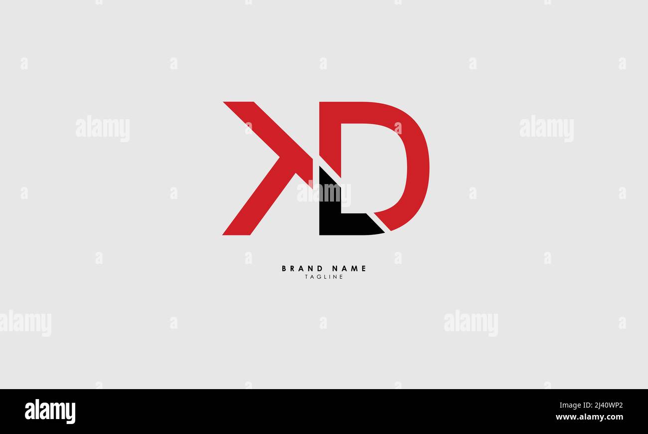 Alphabet letters Initials Monogram logo DK, KD, D and K Stock Vector